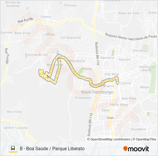 O61 BOA SAÚDE / JARDIM LIBERATO Bus Line Map