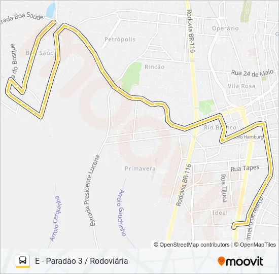 O61 BOA SAÚDE / JARDIM LIBERATO Bus Line Map