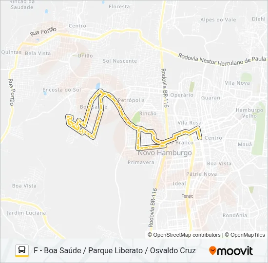 O61 BOA SAÚDE / JARDIM LIBERATO Bus Line Map