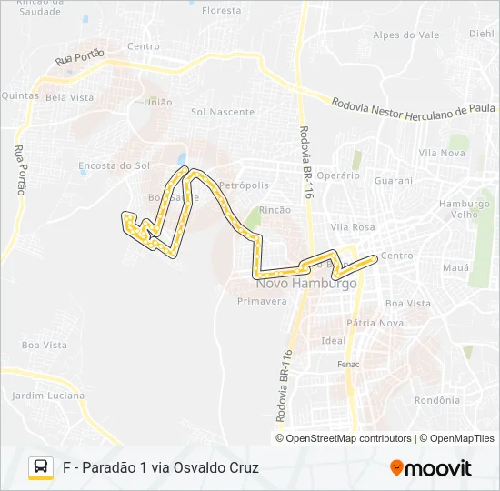O61 BOA SAÚDE / JARDIM LIBERATO Bus Line Map