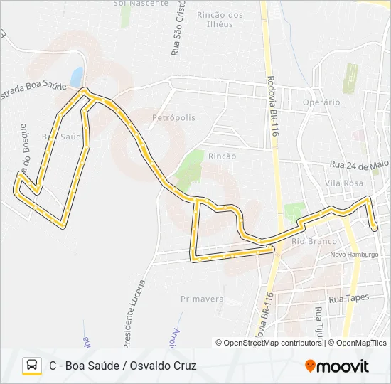 O61 BOA SAÚDE / JARDIM LIBERATO Bus Line Map