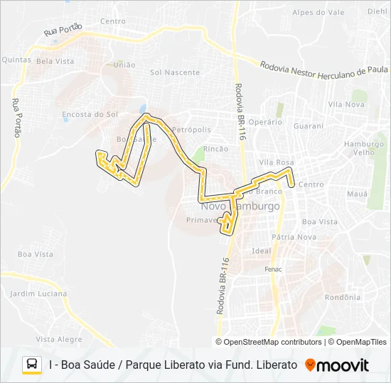 O61 BOA SAÚDE / JARDIM LIBERATO Bus Line Map