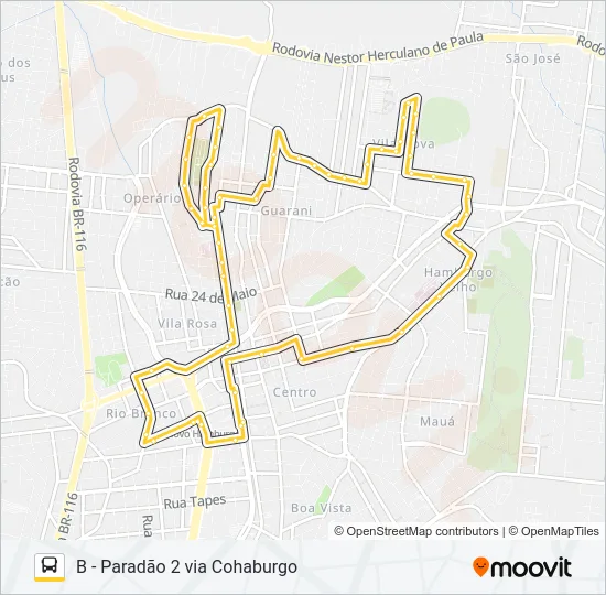 N12 VILA NOVA VIA HAMBURGO VELHO Bus Line Map