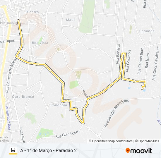 Mapa da linha L11 RONDÔNIA / VISITAL / ESMERALDA de ônibus