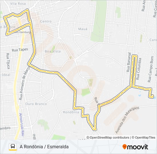 Mapa da linha L11 RONDÔNIA / VISITAL / ESMERALDA de ônibus