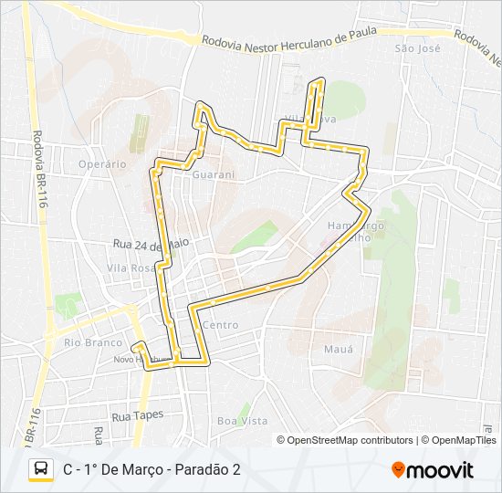 Mapa da linha N11 VILA NOVA VIA HOSPITAL MUNICIPAL de ônibus