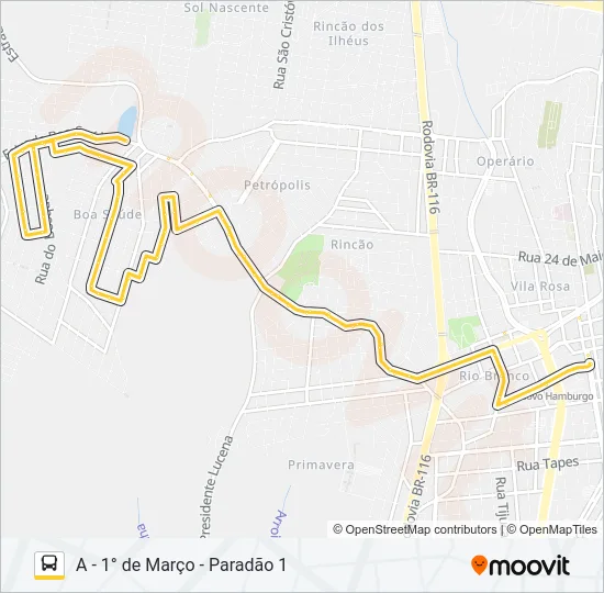 O52 RESIDENCIAL NOVO HAMBURGO / VILA TORRES Bus Line Map