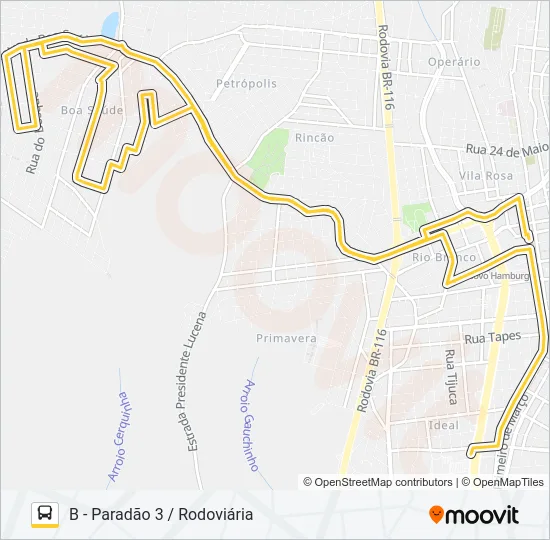 O52 RESIDENCIAL NOVO HAMBURGO / VILA TORRES Bus Line Map