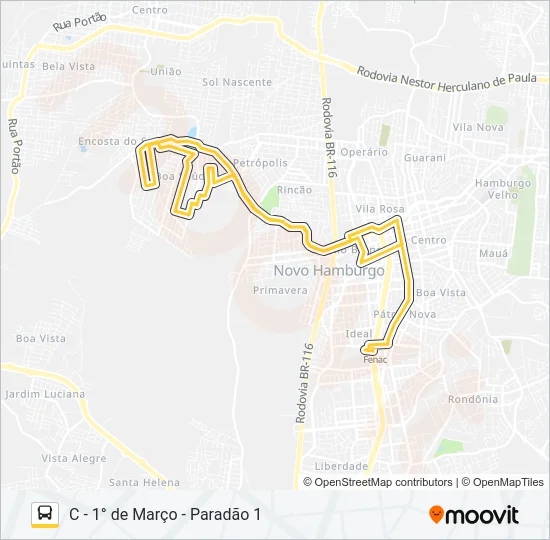 O52 RESIDENCIAL NOVO HAMBURGO / VILA TORRES Bus Line Map