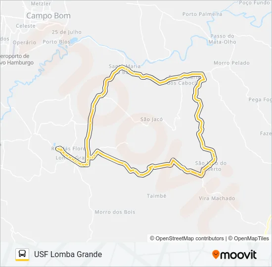 S55A SÃO JOÃO / SANTA MARIA Bus Line Map