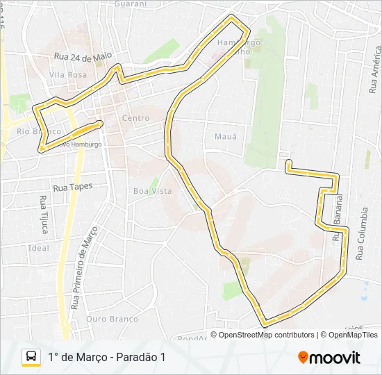 T01A RONDÔNIA / HAMBURGO VELHO Bus Line Map