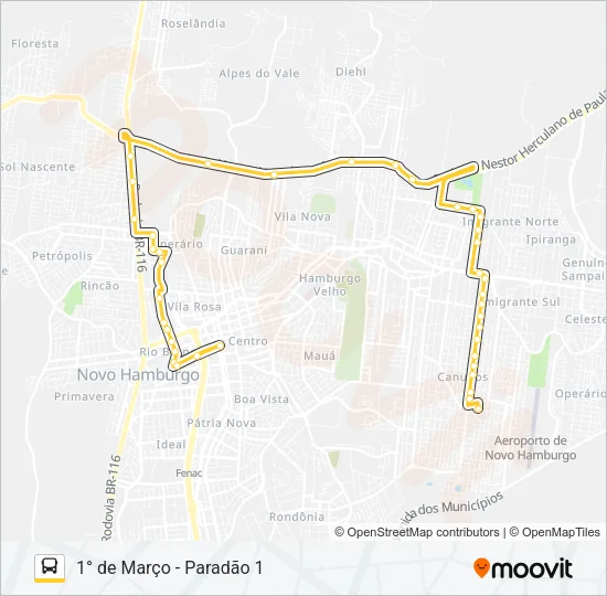 T04A RS-239 VIA BR-116 Bus Line Map