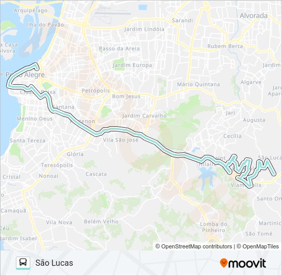 Mapa da linha L411B SÃO LUCAS / ESMERALDA VIA BENTO de ônibus