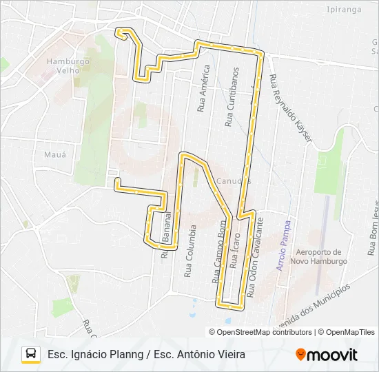 E03 ESCOLAR MUNDO NOVO PARA ANTÔNIO VIEIRA Bus Line Map