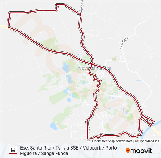 Mapa da linha BR30 BR-386 de ônibus