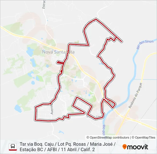 CJ50 CAJU / BERTO CÍRIO Bus Line Map