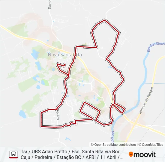 CJ50 CAJU / BERTO CÍRIO Bus Line Map