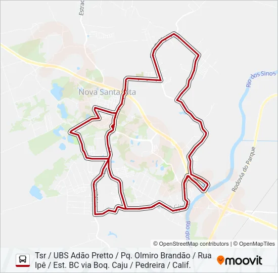 CJ50 CAJU / BERTO CÍRIO Bus Line Map