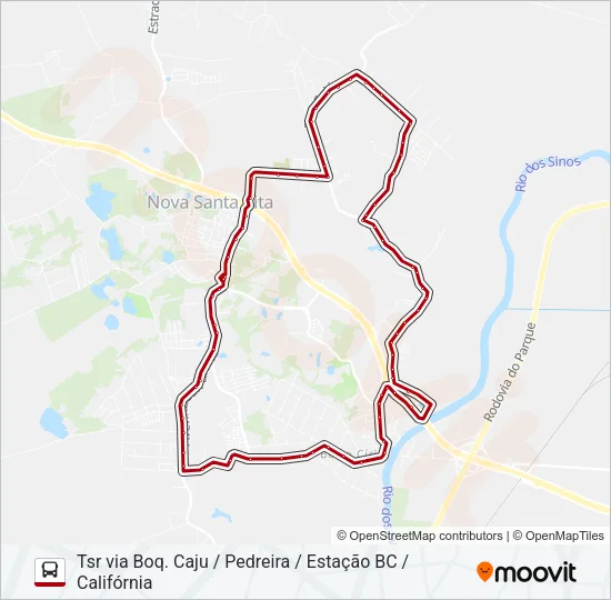 CJ50 CAJU / BERTO CÍRIO Bus Line Map