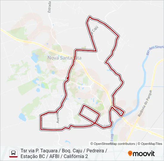 CJ50 CAJU / BERTO CÍRIO Bus Line Map