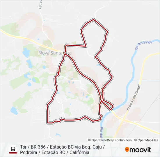 CJ50 CAJU / BERTO CÍRIO Bus Line Map