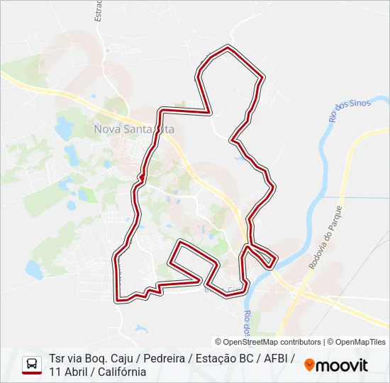 CJ50 CAJU / BERTO CÍRIO Bus Line Map
