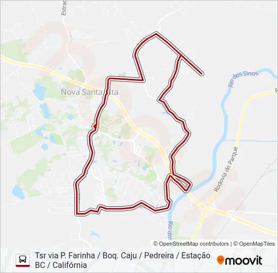 CJ50 CAJU / BERTO CÍRIO Bus Line Map