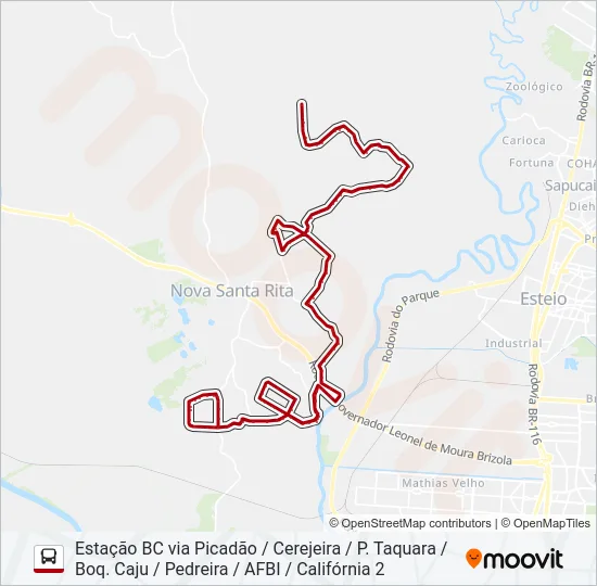 PC21 PICADÃO / BERTO CÍRIO Bus Line Map