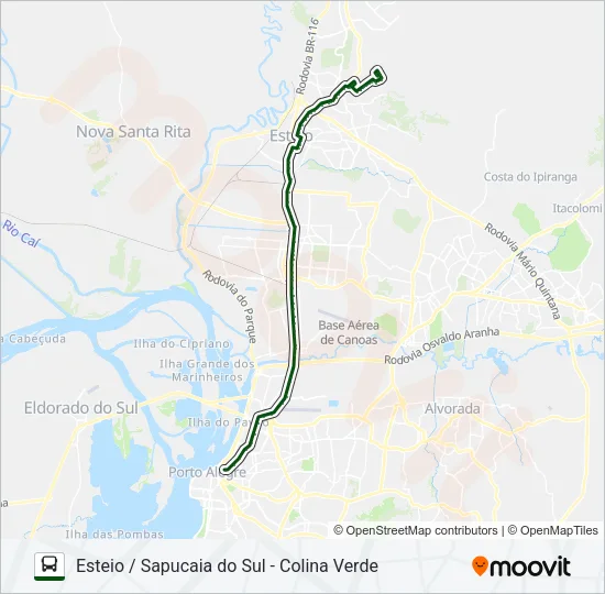N311 SAPUCAIA DO SUL / PORTO ALEGRE Bus Line Map
