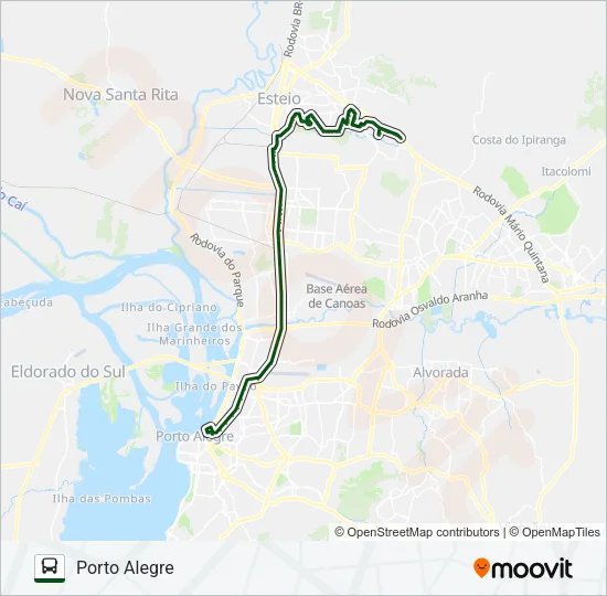 N240B ANTENA - ESTEIO / PORTO ALEGRE Bus Line Map