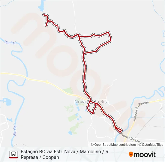 SF10 SANGA FUNDA / COOPAN Bus Line Map