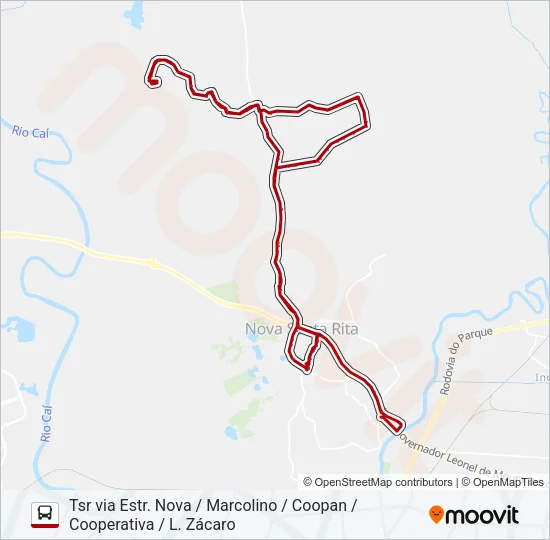 SF10 SANGA FUNDA / COOPAN Bus Line Map