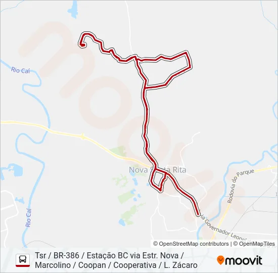 SF10 SANGA FUNDA / COOPAN Bus Line Map