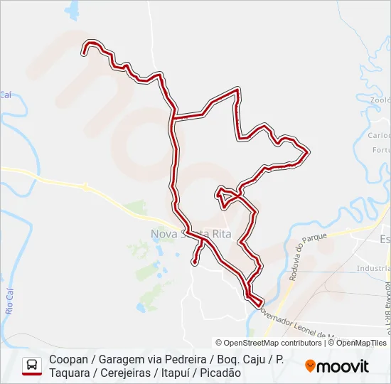 SF13 SANGA FUNDA / PICADÃO Bus Line Map