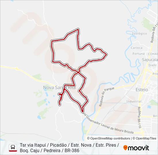 SF13 SANGA FUNDA / PICADÃO Bus Line Map