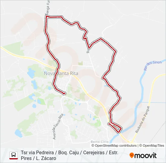 SF12 SANGA FUNDA / ESTRADA DOS PIRES Bus Line Map