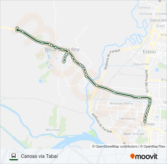 TR02D VELOPARK - NOVA SANTA RITA / CANOAS Bus Line Map