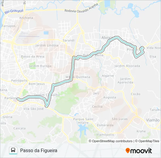 W201A PASSO DA FIGUEIRA VIA IPIRANGA Bus Line Map