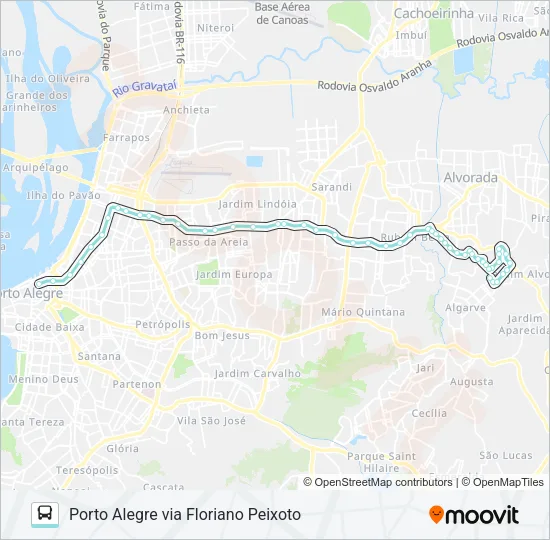 W122A INTERSUL VIA ASSIS BRASIL Bus Line Map