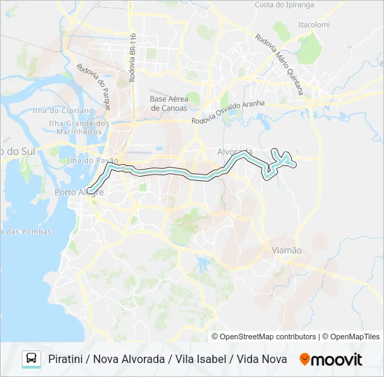 W201G PASSO DA FIGUEIRA / NOVA ALVORADA Bus Line Map