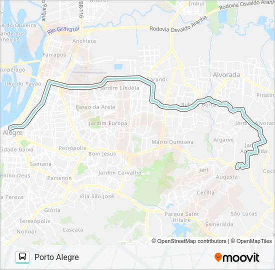 W261B STELLA MARIS / JD. APARECIDA VIA SERTÓRIO Bus Line Map