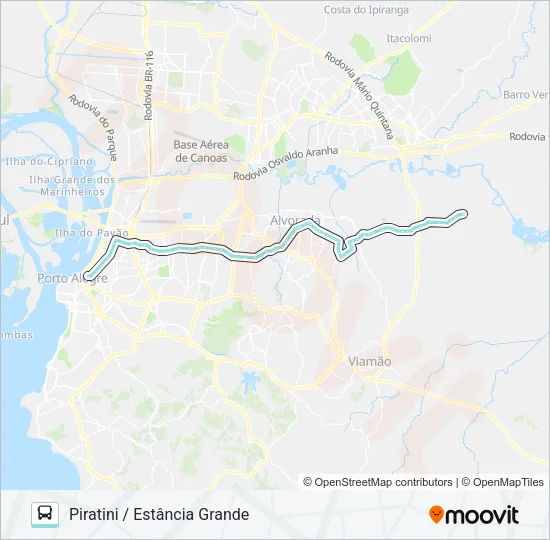 W211 ESTÂNCIA GRANDE VIA ASSIS BRASIL Bus Line Map