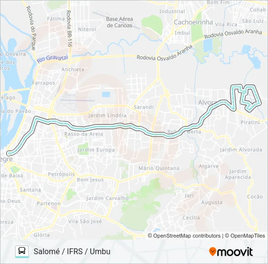W181B SALOMÉ / UMBU VIA ASSIS BRASIL Bus Line Map