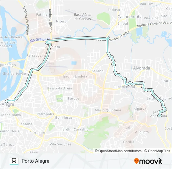 W155A JARDIM APARECIDA VIA ANCHIETA Bus Line Map