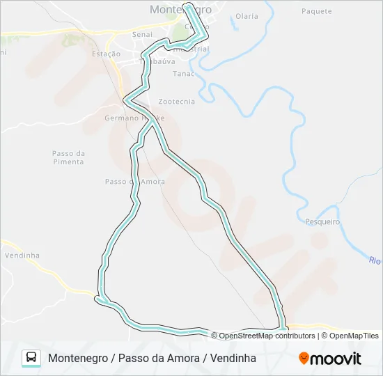 R704A MONTENEGRO / PASSO DA AMORA / VENDINHA Bus Line Map