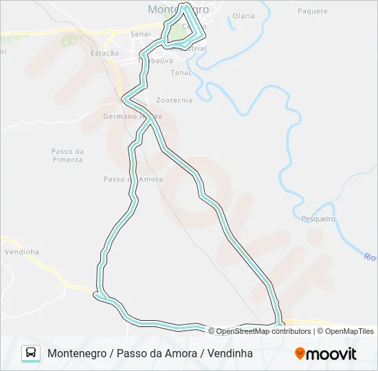 R704A MONTENEGRO / PASSO DA AMORA / VENDINHA Bus Line Map