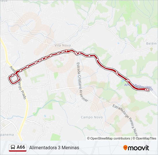 A66 Bus Line Map