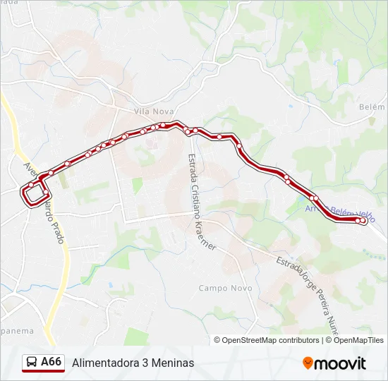 A66 Bus Line Map