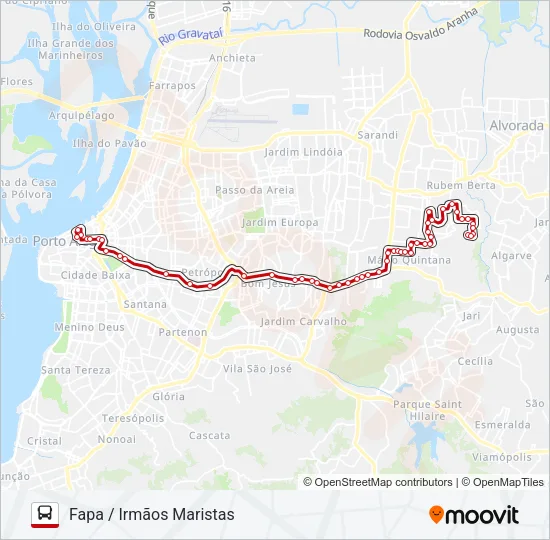 LOTAÇÃO 40.4 PETRÓPOLIS - FAPA Bus Line Map