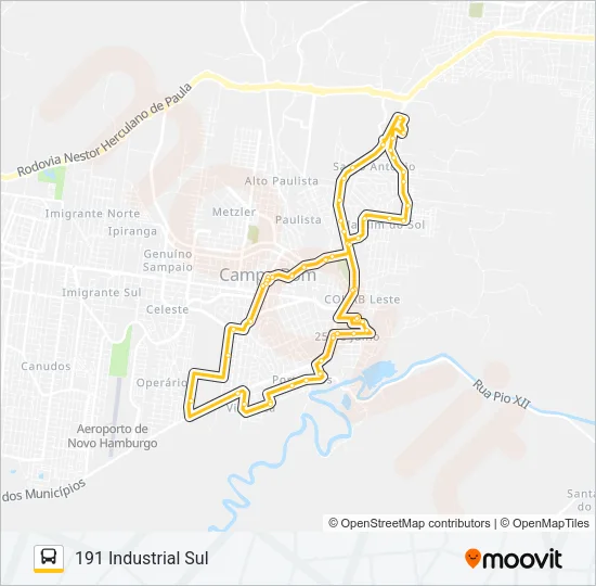 191 INDUSTRIAL SUL Bus Line Map
